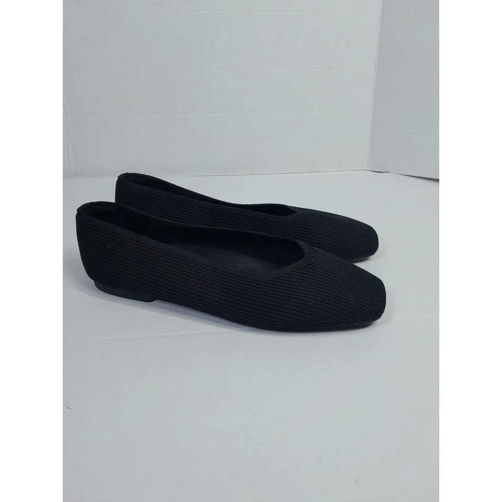 VIVAIA Margot Square Toe V-Cut Ballet Flats. Black. Size 43, US 11. VGUC.